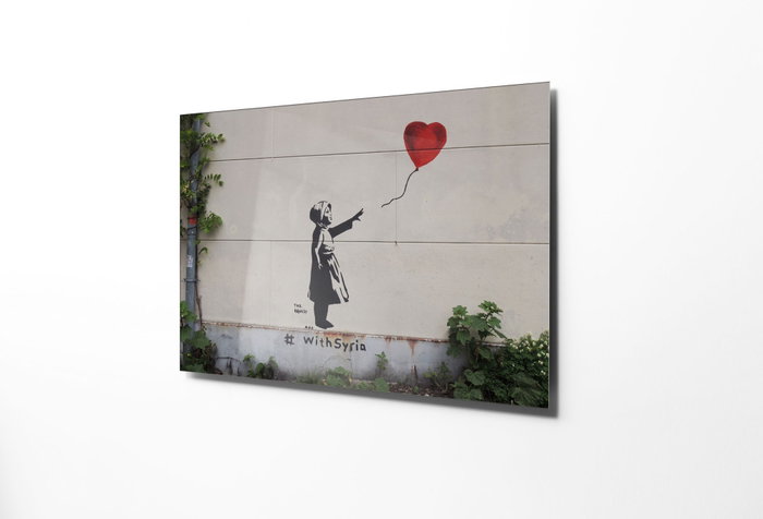 Wallity Cuadro Decorativo de Cristal Templado Banksy 70 x 100 cm